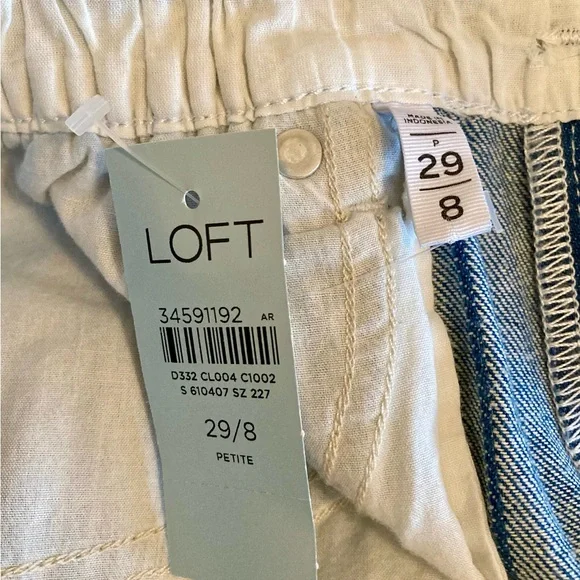 NWT - Loft high rise paperbag striped denim shorts 29 petite - Picture 2 of 3